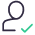 Person with a check mark icon