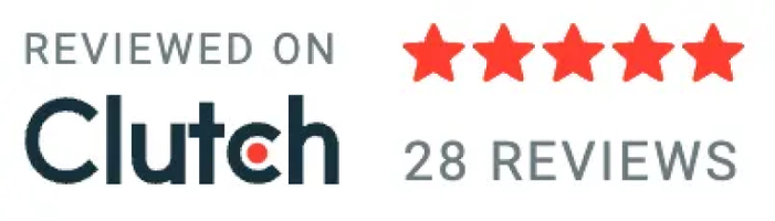 Reviewed on Clutch, five stars from 28 reviews